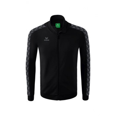 Erima Sportjacke Essential Team Tracktop - bequem, Rippbündchen, Seitentaschen - schwarz/grau Herren